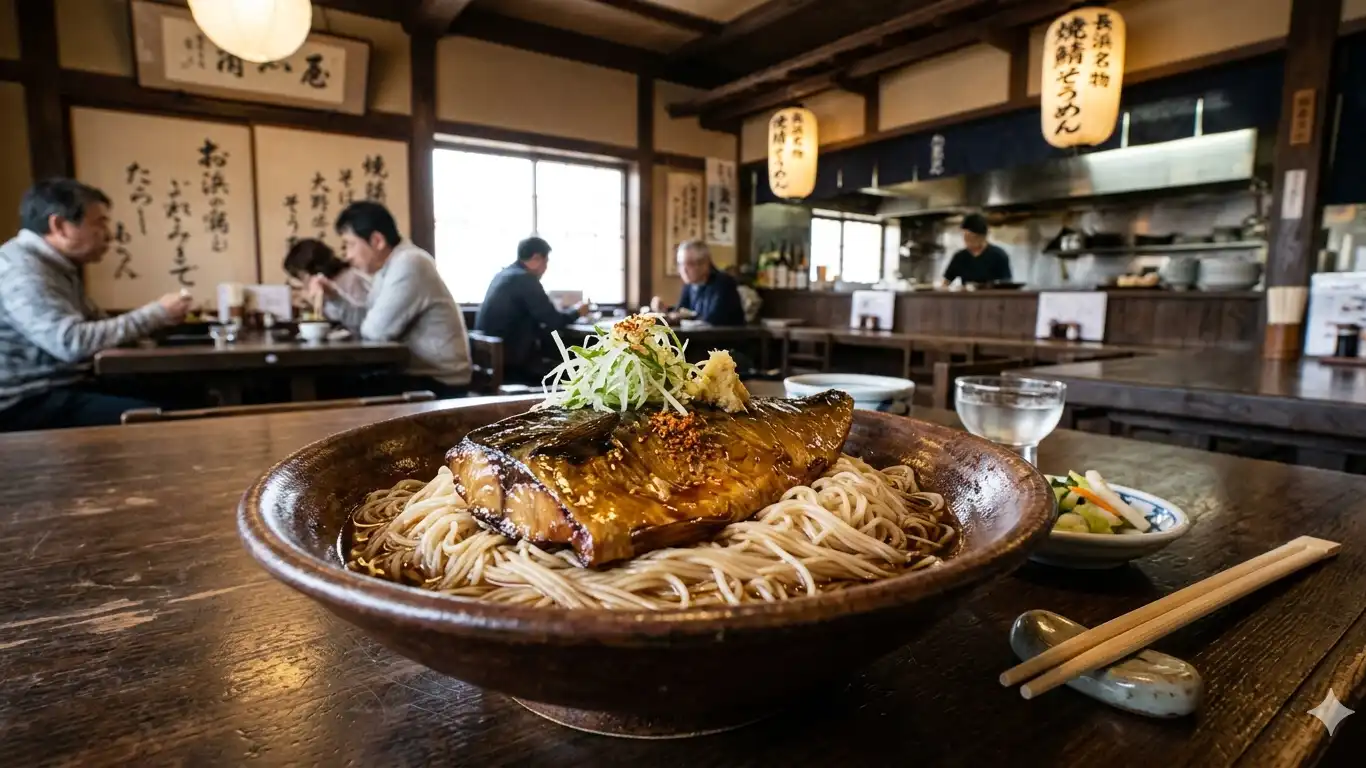 長浜市の焼鯖そうめん